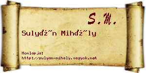 Sulyán Mihály névjegykártya