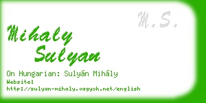 mihaly sulyan business card
