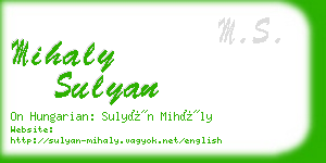mihaly sulyan business card
